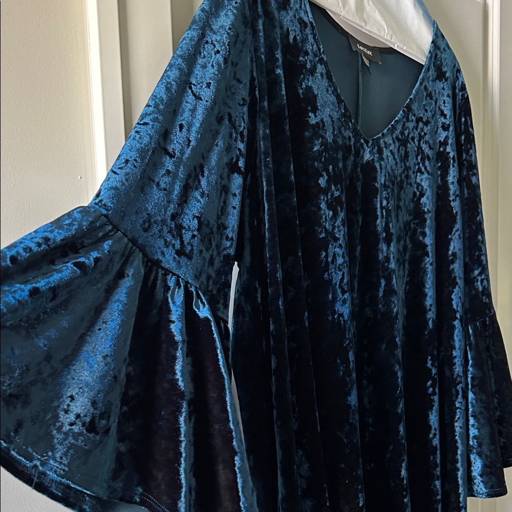 Karen Kane Blue Velvet Midi Dress - Picture 3 of 4